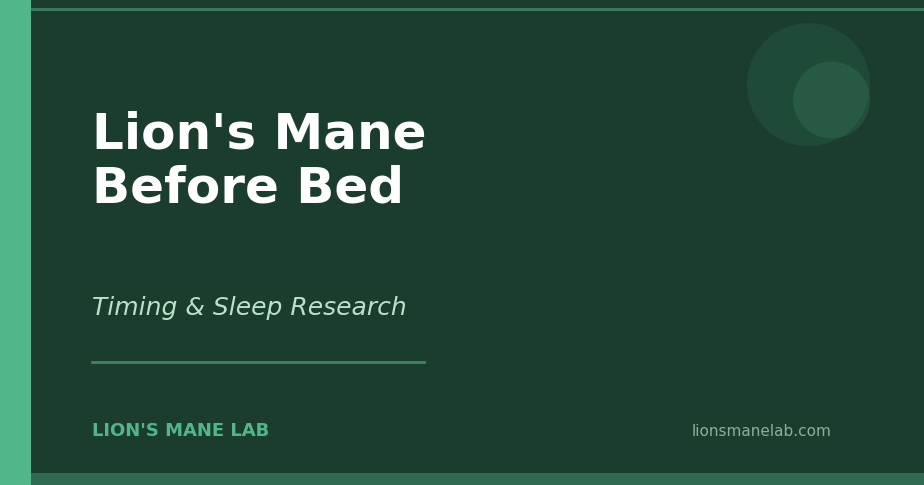 Lion's Mane Before Bed — Timing & Sleep Research