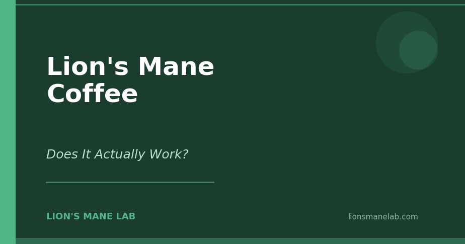 Lion's Mane Coffee — Does It Actually Work?